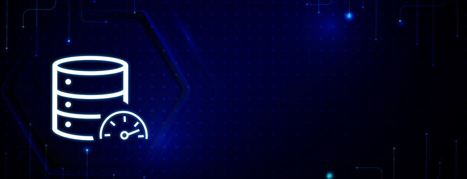 Database Performance Optimization and Speed Meter Icon