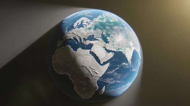 3D Planet Earth Rotating in Space View from Orbit Motion Background