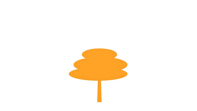 Orange tree icon isolated on white background, simple flat vector illustration design.