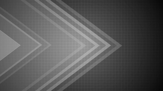 Abstract tech background with chevron arrows and grid animation