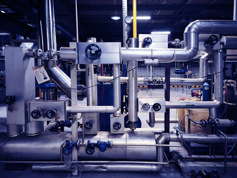 Engineered layout showcasing organized industrial piping and inspection features