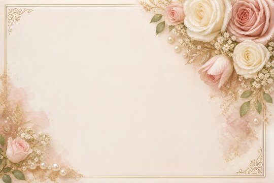 invitaci&oacute;n color rosa crema de boda