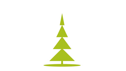 Fototapeta premium Minimalist green Christmas tree icon isolated on white background