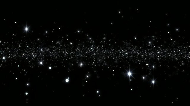 闇に漂うきらめく光の粒子