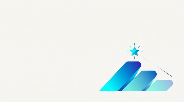 上昇するステップで表すプロジェクト進捗と目標達成のビジネス背景