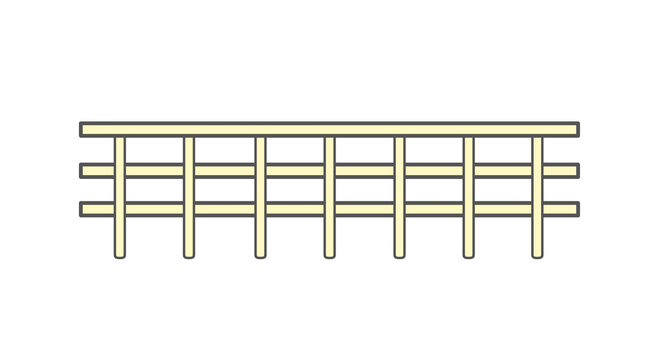 Yellow wooden fence vector illustration design