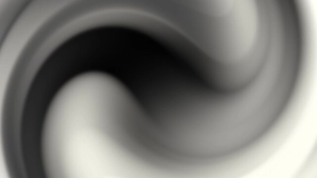 Plain black background featuring abstract monochrome swirling liquid shapes with soft curves