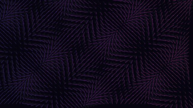 Swirling purple lines move and shift creating abstract motion background with subtle texture and digital animation style.