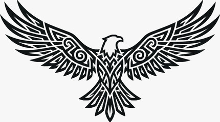 Obraz premium Intricate black and white feather design illustration.