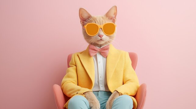 Cat in stylish suit