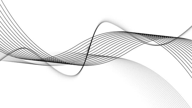 Elegant flowing lines forming overlapping sine-wave ribbons animation