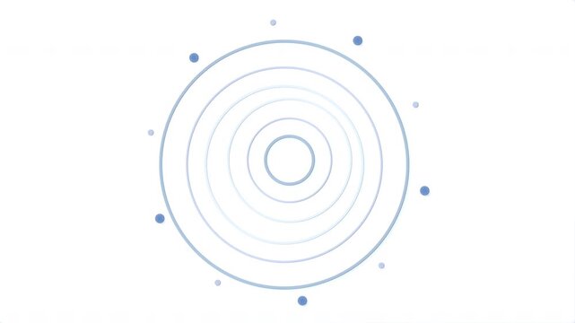 Abstract circle motion animation with gradient background, concentric rings and pulsing dots, modern tech loop