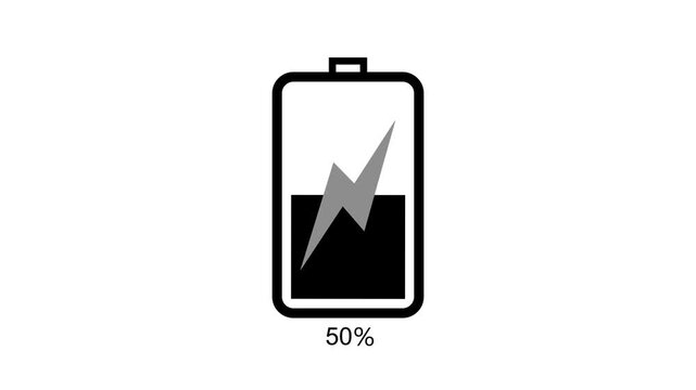 Simple Smartphone Battery Charging Animation with Minimal UI Design