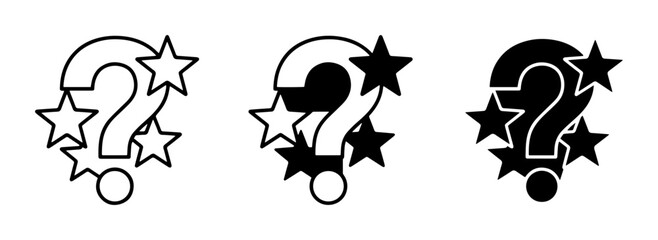 Obraz premium Question Mark Icons, Star Symbols, Inquiry Graphics, Problem Solving, Mystery