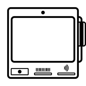 POS terminal icon with screen and card reader for retail store payment