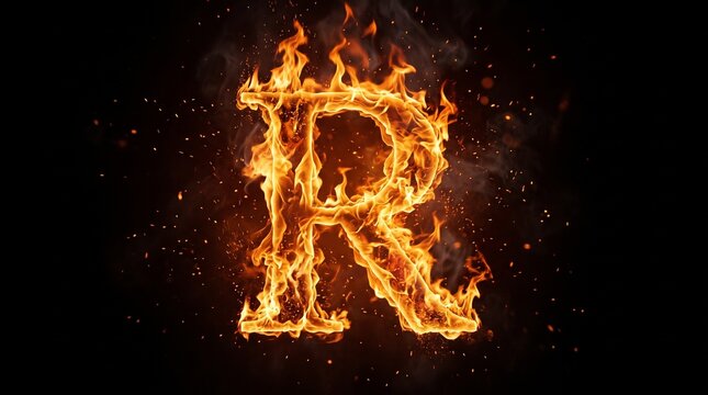 fiery font letter