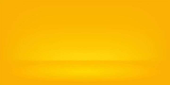 Empty yellow room studio background with blank space gradient vivid backdrops template for product display