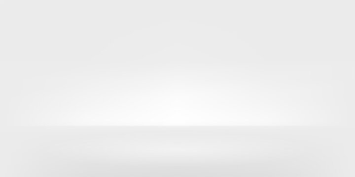 Empty white room studio background with blank space gradient light gray backdrops template for product display