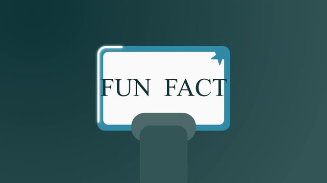 animation fun fact sign held by businessman hand, knowledge sharing and interesting information reveal concept