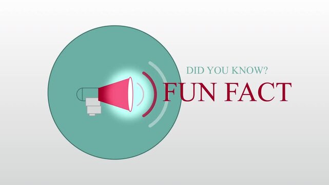 Motion graphic of a businessman's hands holding a megaphone announcing fun fact text, information sharing, announcement, communication