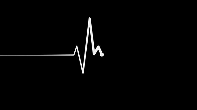 Minimalist Cardiology Healthcare Animation with Pulse Wave Monitoring Signal