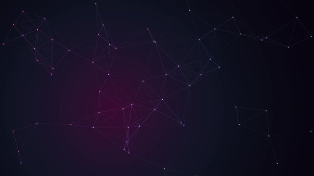 Abstract geometric pattern with interconnected lines dots and vibrant colors on gradient backdrop