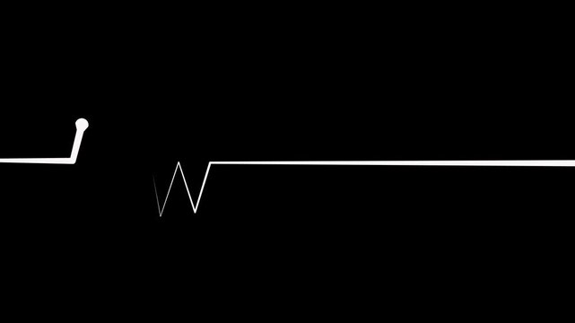Medical Pulse Tracker Animation with Digital ECG Signal, Heart Rate Analysis Animation Featuring Medical Wave Signal