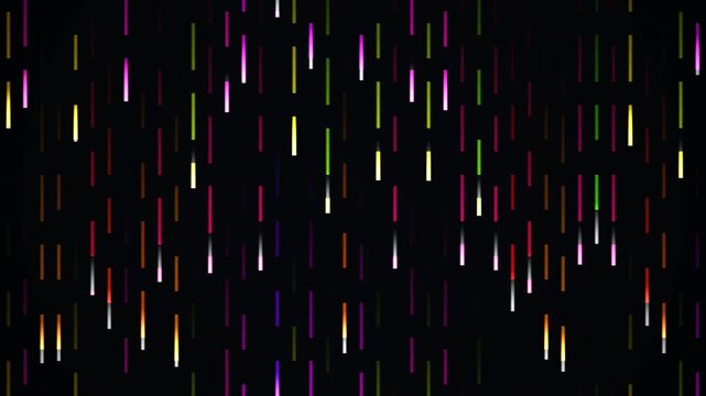 Colorful lines falling down creating an abstract digital art piece