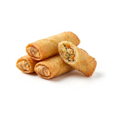 Crispy fried Asian spring rolls Lumpia stuffed with rice vermicelli and vegetables