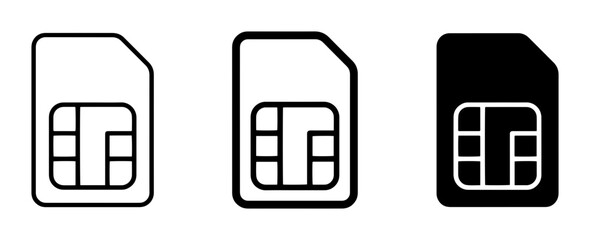 SIM Card Icons, Mobile Technology, Connectivity Symbols © Mokles90