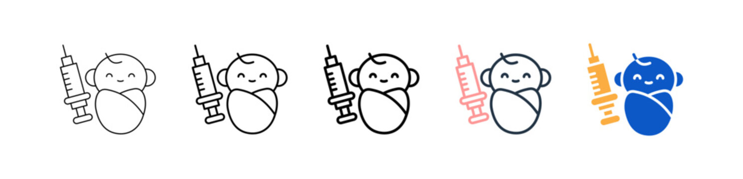 Immunization different style icons set vector illustration. 