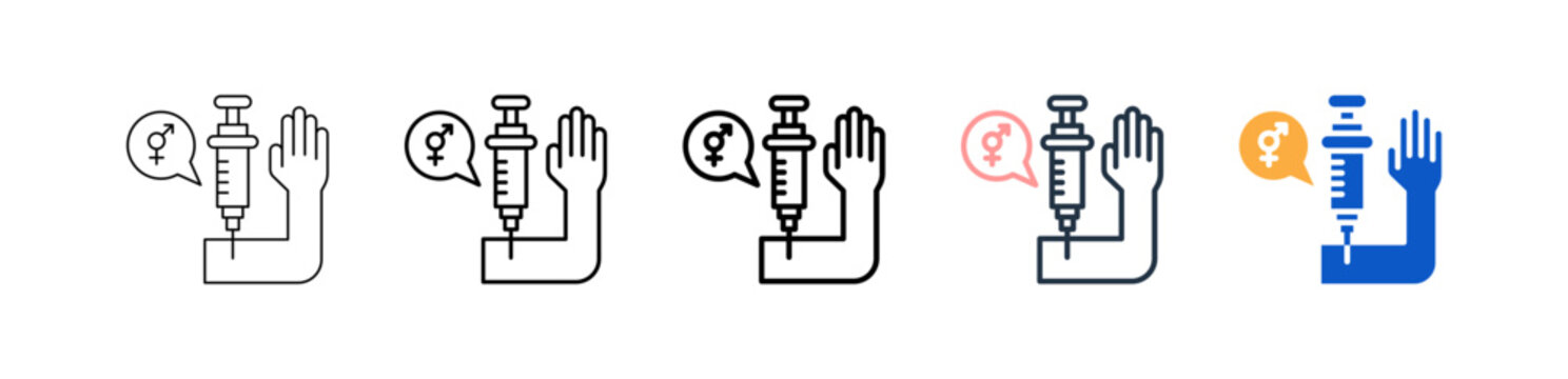 Hormone Therapy different style icons set vector illustration. 