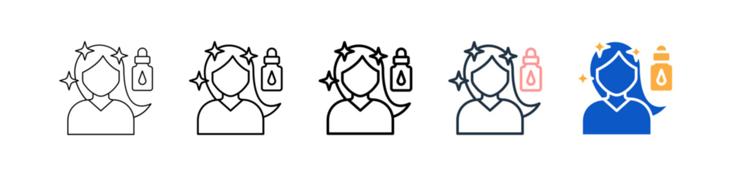 Hair Care different style icons set vector illustration. 