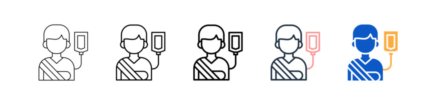 Patient different style icons set vector illustration. 