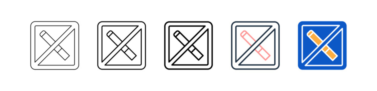 Quit Smoking different style icons set vector illustration. 