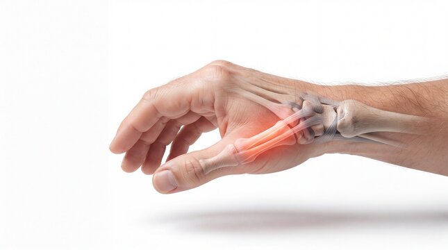 Thumb and Wrist Pain Showing Inflamed Tendons and De Quervain Tenosynovitis