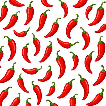 Red Chili Pattern Vector Illustration