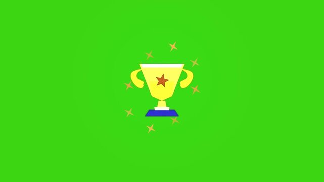 Animated golden trophy with star celebrating victory, perfect for project success or award ceremonies