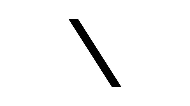 Black backslash symbol isolated on white background for programming and web design