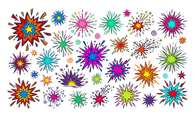 Comic book style speech bubble explosions and action burst graphic collection © BD UNIK JAHID