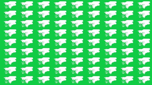 Guinea-Bissau map pattern scrolling perfect 15 second loop with green background