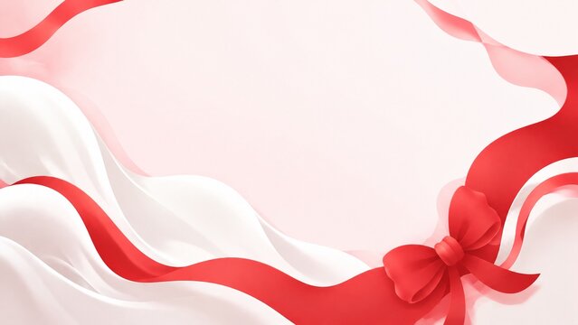 red ribbon on white background
