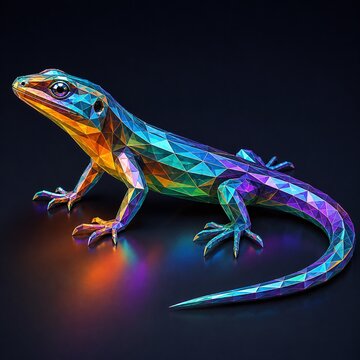 lagartija 3d lizard on a black background