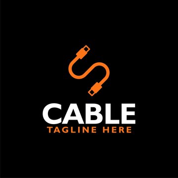 Cable logo icon isolated on black background
