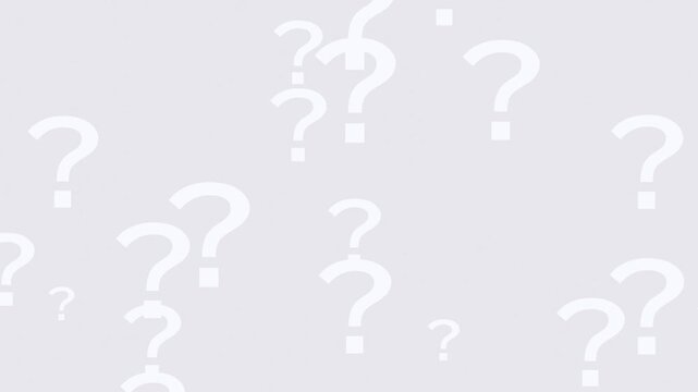 White Question Marks Floating Motion Background