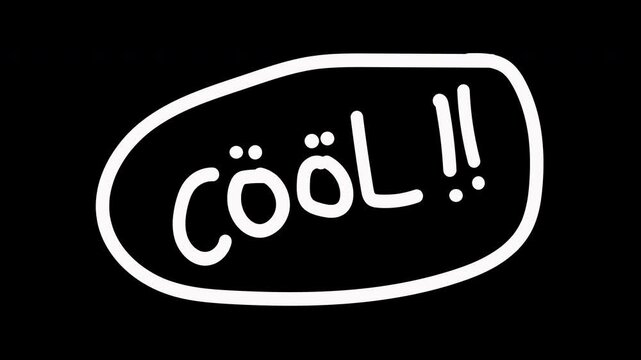 The word COOL Hand drawn scribble doodle animation in black background  4K Video