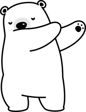 bear polar icon taddy dab dance cartoon character illustration design