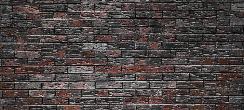 Dark brown decorative stone brick wall tile texture pattern background, architecture and construction material concept