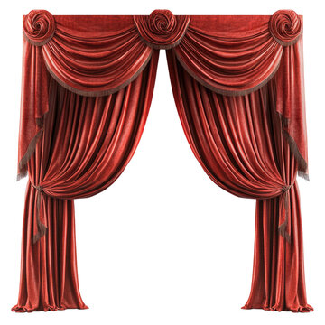 Luxurious Red Velvet Theater Stage Curtain