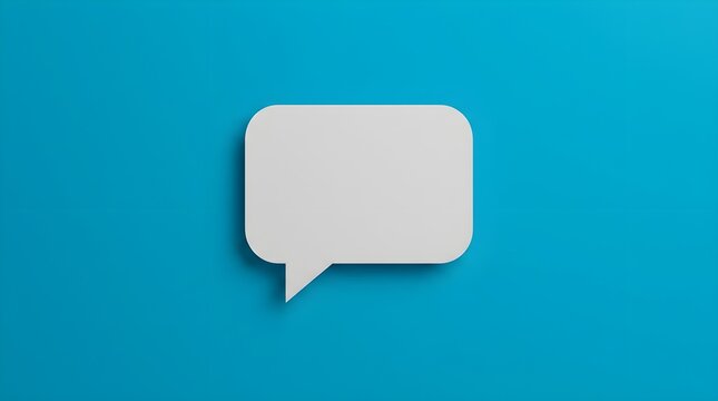 A simple blank speech bubble is presented against a bright vibrant teal backdrop perfect for illustrating communication ideas and contemporary design projects